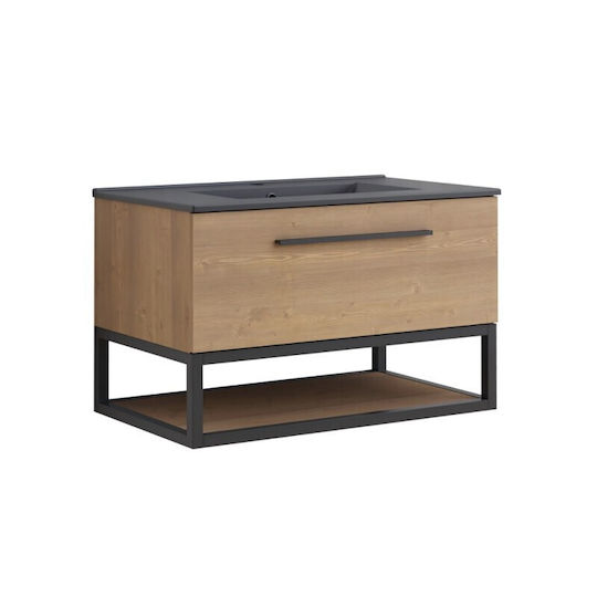 Inter Ceramic Waschtisch mit Waschbecken Braun