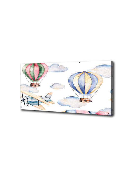Tulup Kinder Wandkunst Kein Rahmen Canvas Haus Büro Flugzeuge Ballons 100x50 cm