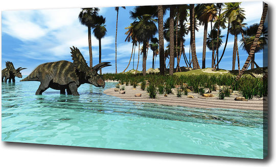 Dekorativer Leinwandbild Dauerhafte Dekoration Dinosaurier 100x50 cm