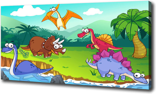 Kinder Wandkunst Canvas Hochwertiger Druck Dinosaurier 100x50 cm