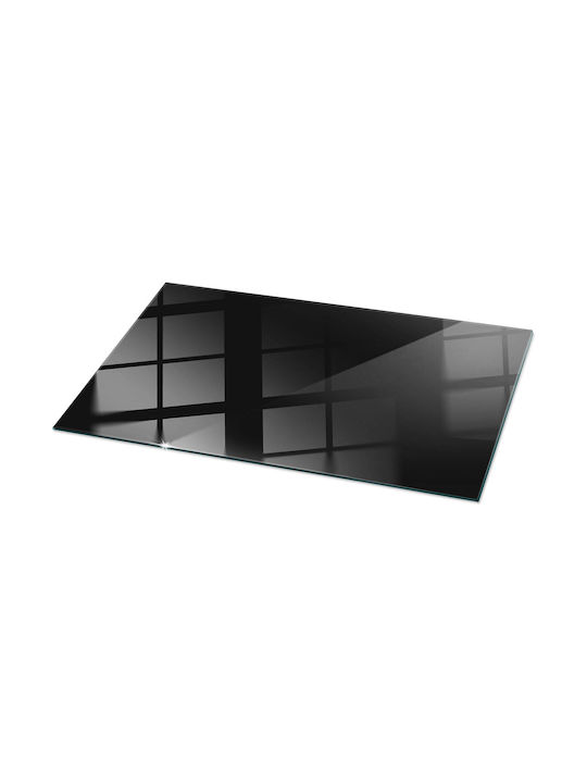 Rechteckige Glas Tischoberfläche Gehärtetes Glas Schwarze Ohne Muster 100×50 cm