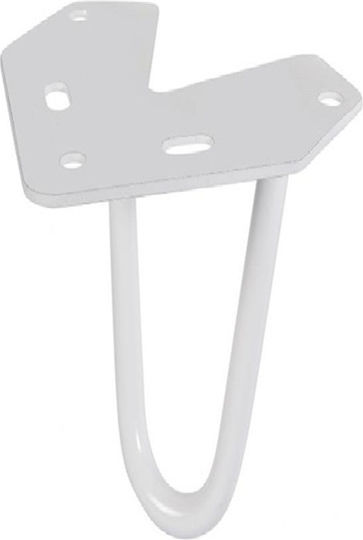Металиково Крак За Маса Finetto Hairpin 2-rod 203mm Бял