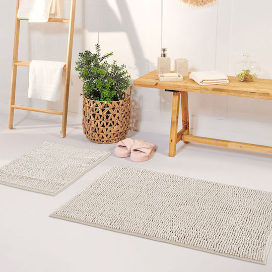 Set Covoare De Baie Cu Textură Moale Confort Zilnic Bej 60x90 Cm