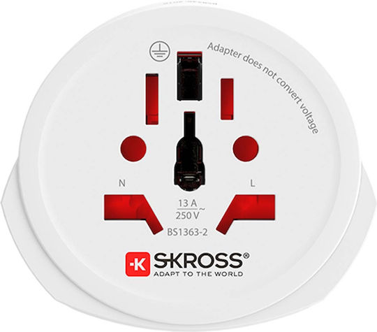 Skross World To Europe 16a Type E F 4000w Travel Adapter White