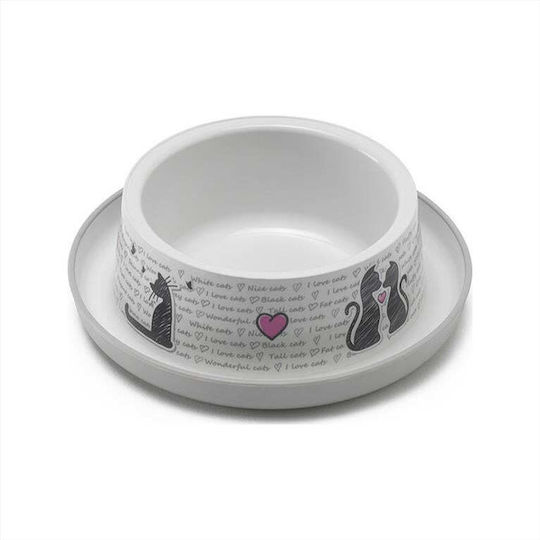 Plastic Bol Mâncare & Apă pentru Pisică 210ml