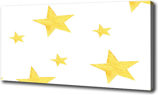 Canvas Wall Art House Office Yellow Stars 100x50 Cm