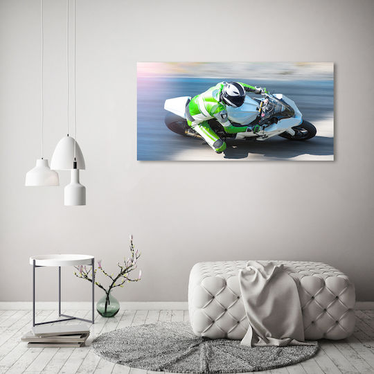 Dekoratives Wandgemälde Segeltuch Hochwertige Qualität Motorradrennen 120x60 cm
