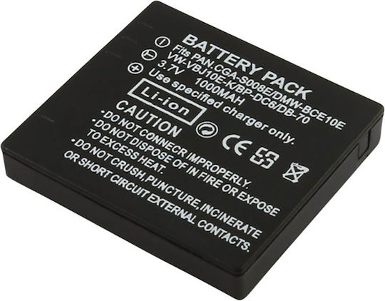 Avizar Li-ion Battery 1000mah Camera Panasonic Lumix Dmc 3.7v Black