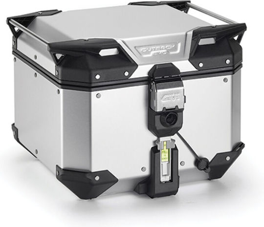Givi Trekker Outback Evo Μπαγκαζιέρα Μοτοσυκλέτας Monokey Αλουμινίου 42lt Ασημί