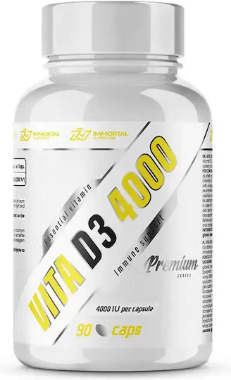 Immortal Nutrition Vitamin D3 Βιταμίνη για Ενίσχυση του Ανοσοποιητικού & την Υγεία των Οστών 4000iu 90 κάψουλες