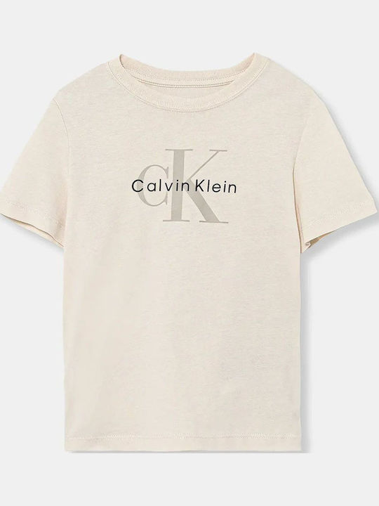 Calvin Klein Παιδικό T-shirt Cream Monogram Ss