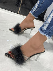 Women Fashion Sexy Transparent High Heels Black