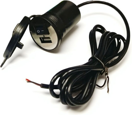 Water Resistant USB Motorcycle Charger 2.1a Cable