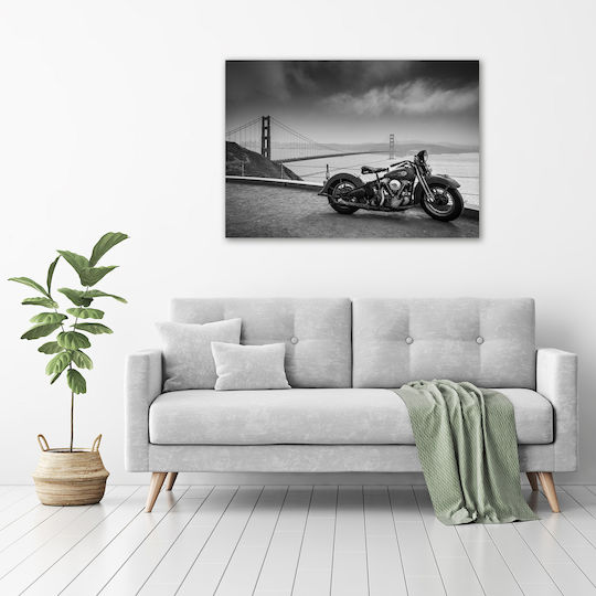 Decorative Wall Canvas Painting High Quality Motorcycle 100x70 Cm