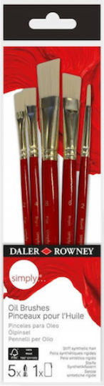 Daler Rowney Art Brushes Set 5pcs Simply Short Handle Oil 216640500