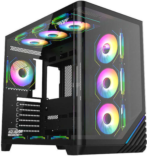 Armaggeddon X-CURVE Giga 10 Gaming Midi Tower Computer Case with Side Window and ARGB Lighting Black
