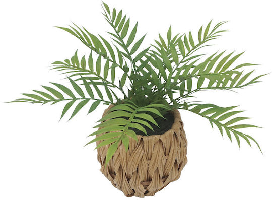 Künstliche Pflanze im Töpfchen Farn Kunststoff Braun 30cm Marhome