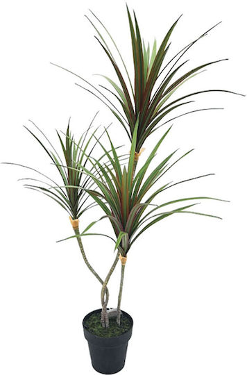 Künstliche Pflanze im Topf Yucca Real Touch Τριπλο Grün 90cm Marhome