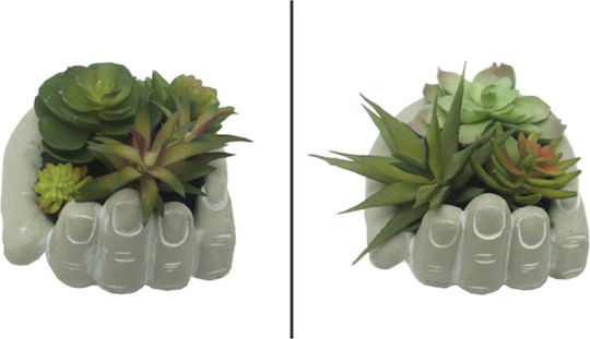 Artificial Plant in Small Pot Succulent Plant Gray 13cm Marhome
