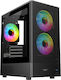 Armaggeddon Deepfreeze Duplex 2 Chroma Gaming Micro Tower Κουτί Υπολογιστή με Πλαϊνό Παράθυρο και RGB Φωτισμό Μαύρο