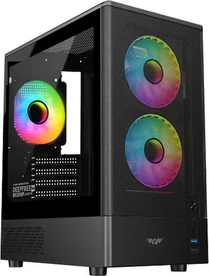 Armaggeddon Deepfreeze Duplex 2 Chroma Gaming Micro Tower Κουτί Υπολογιστή με Πλαϊνό Παράθυρο και RGB Φωτισμό Μαύρο