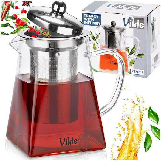 Orion Teapot with Filter Glass Transparent 730ml