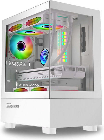 Armaggeddon Aquaron Duplex Gaming Micro Tower Carcasă PC cu Deschidere Laterală Albă