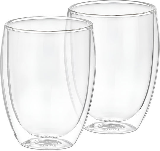 Cheffinger Set 2 Double Wall Drinking Glasses 350ml In Borosilicate Glass Sienna Cheffinger Set 2 Double Wall Drinking Glasses 350ml In Borosilicate Glass Sienna