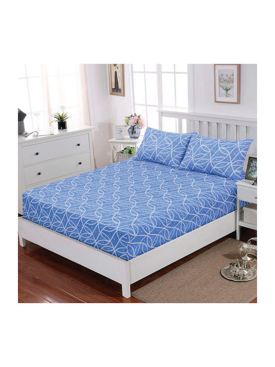 Casa Colori Sheet King Size with Elastic 180x200+30cm. Imperial Blue Imperial Blue