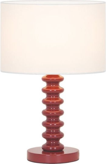 Viokef Viridi Metal Table Lamp for E27 Socket with White Shade and Base