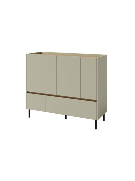 Μπουφές Fiosono 107 mit Schubladen Dusty Green, Oak 40x40x120cm