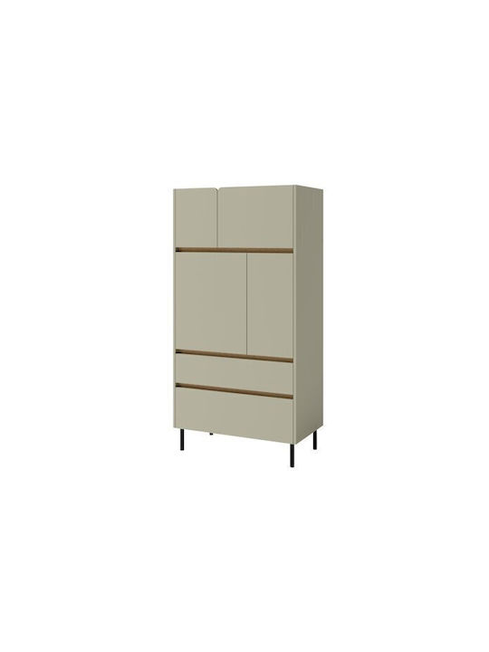 Bibliothek Fiosono 104 Staubiges Grün Eiche 80x40x165cm