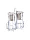 Cheffinger Salz Pfeffer Mühlen Manuell Edelstahl Ultra Haltbar Glas Solide Silber
