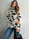Damen Pullover Tierdruck Gray