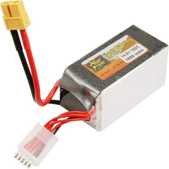 Avizar 1.55a Li-polymer Battery Fpv 4s 100c Drone Xt60 Plug 14.8v Black