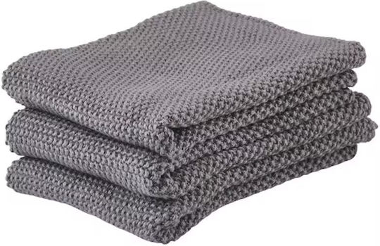 Zone Denmark Towel from 100% Cotton in Gray Color 27x27cm 3pcs Zone Denmark Towel from 100% Cotton in Gray Color 27x27cm 3pcs