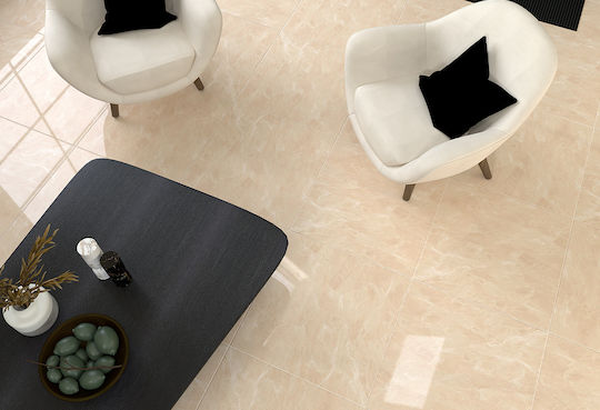 Hatz Armani Плочка За под На закрито Порцеланов Сияен 60x60см Бежов
