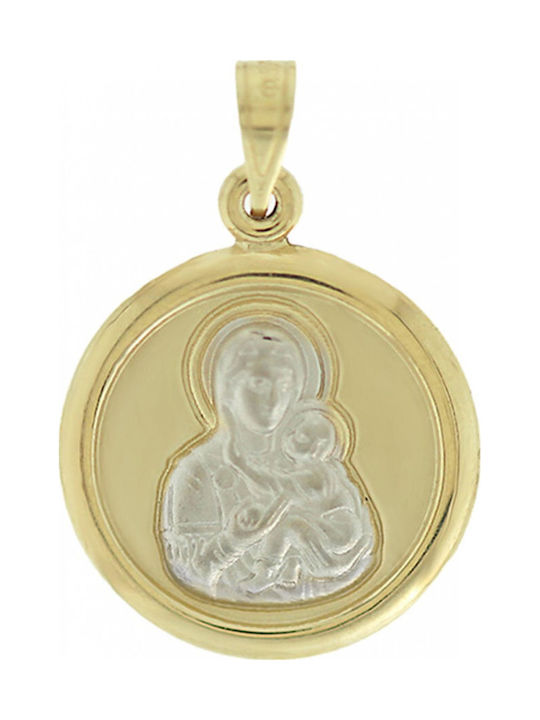 Mertzios.gr Pendant Kids Talisman with the Virgin Mary made of Gold 9K 163567