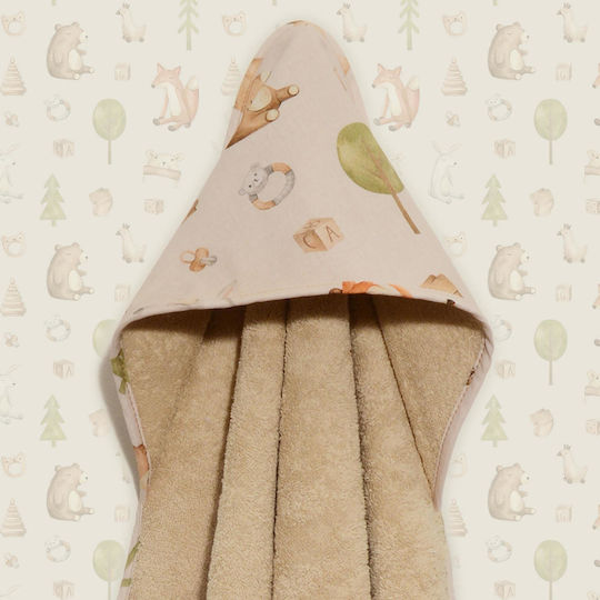 Baby Oliver Βρεφική Κάπα-Μπουρνούζι με Κουκούλα 75x75εκ.