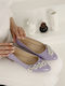 Leather Women's Moccasins in Purple Color