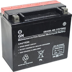GN Motorradbatterie YTX20L-BS mit Kapazität 18Ah