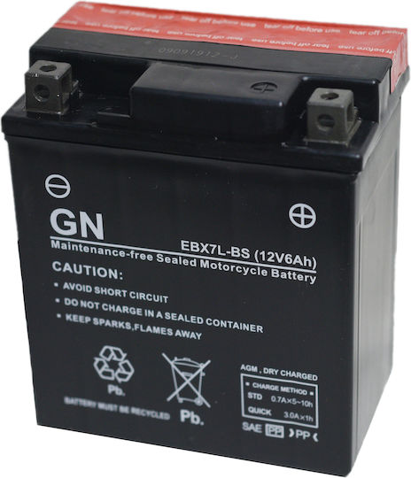 GN EBX7-LBS Baterie Motocicleta YTX7L-BS cu Capacitatea 6Ah