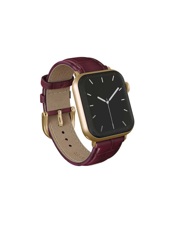 Burga Armband Leder Gold (Apple Watch 4/5/6/7/8/9/10/11 - SE (1/2/3))