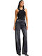 Hoch tailliert Damenjeans in Lockerer Passform Black