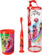 Tinokou Kinderzahnbürsten-Set Becher Kinder-Set Miraculous Rot