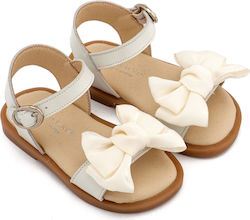 Babywalker Βαπτιστικά Δερμάτινα Πέδιλα Εκρού