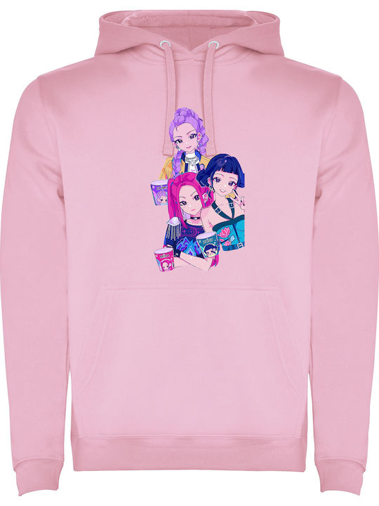 Fleece Kids Sweatshirt with Hood and Pockets Pink