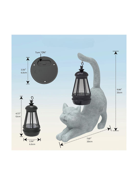 Lantern Figurine Solar Lustră Decorativă Gri