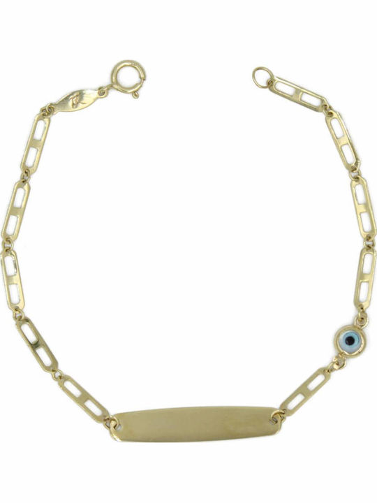 Kontopoulos Women's Bracelet Id with design Eye made of Gold 14K