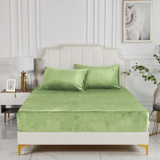 Luofanfei King Size 180x200εκ. με Λάστιχο Green